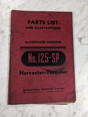 International Ih Mccormick Deering #125-Sp Harvester Thresher Parts List Manual