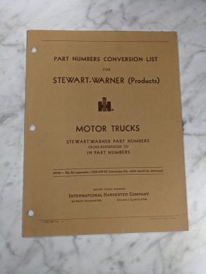 International Harvester Ih Part Numbers Conversion List Manual Stweart Warner