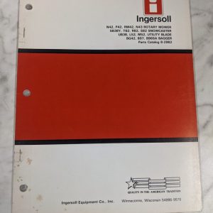 Ingersoll Parts List Catalog Manual Mower Snowcaster Blade N43 S82 R82 M52