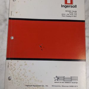 Ingersoll Parts List Catalog Manual Rotary Tiller Ht32 L75 Ht41 J74 K74 L 8-1641