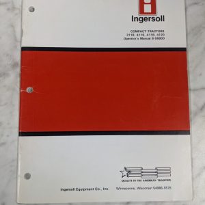 Ingersoll Parts List Catalog Manual Compact Tractors 3118 4116 4118 4120 8-56800