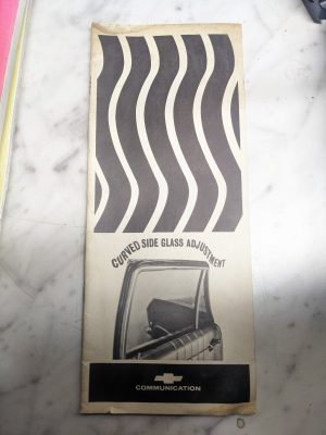 Chevrolet Chevy Curved Side Glass Adjustment Service Manual Guide 1965
