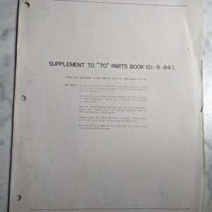 Oliver Tractor Supplement To “70” Parts Book Manual Catalog Si-9-B3 1948