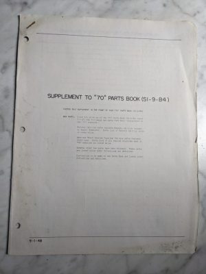 Oliver Tractor Supplement To “70” Parts Book Manual Catalog Si-9-B3 1948