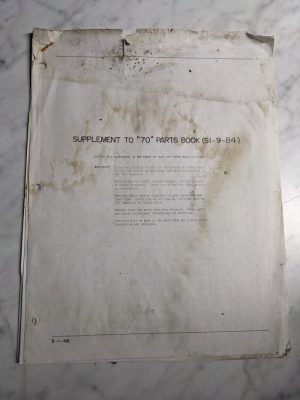 Oliver Tractor Supplement To “70” Parts Book Manual Catalog Si-9-B3 1948 ~~