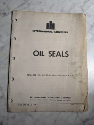 International Harvester Ih Oil Seals 1 084 671 R2 1976 Parts Catalog Manual
