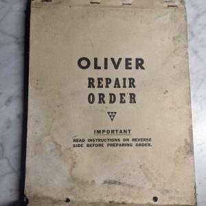 Oliver Tractor Repair Order Forms Dealer Part Order Sheets