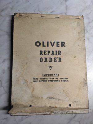 Oliver Tractor Repair Order Forms Dealer Part Order Sheets