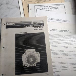 Onan Engine Operator'S Manual P216 P218 P220 P224 Performer Series 9-96