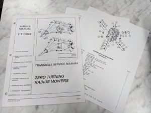 Hydro-Gear Service Manual Z T Drive Transaxle Zero Turn Mower Transmission 1991~