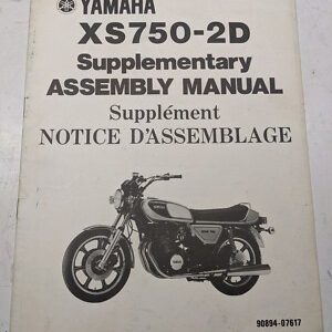 Yamaha Xs750-2D Supplementary Assembly Manual Fr 1976 90894-07617 Dealer Book
