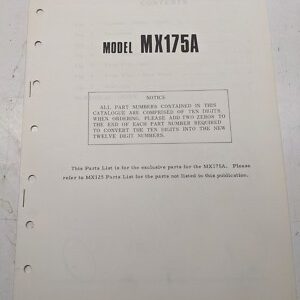 Yamaha Model Exclusive Parts List Dealer Book Manual Mx175A 1973 455-28198-80