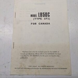 Yamaha Model Exclusive Parts List Dealer Book Manual Lb50C 1F1 1975 1F1-28198-J5