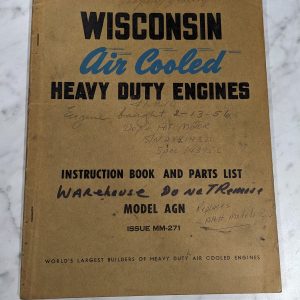 Wisconsin Air Cooled Engines Instruction Manual Parts List Book Agn Mm-271