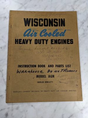 Wisconsin Air Cooled Engines Instruction Manual Parts List Book Agn Mm-271