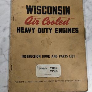 Wisconsin Air Cooled Engines Instruction Manual Part List Book Ve4D Vf4D Mm-265F