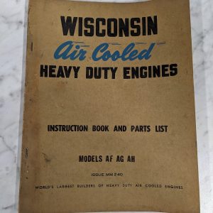 Wisconsin Air Cooled Engines Instruction Manual Parts List Book Af Ag Ah Mm 240