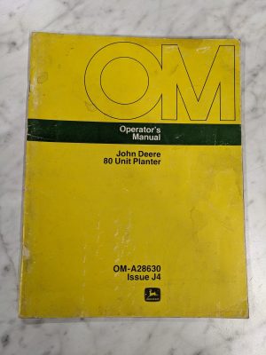 John Deere Jd Operator Service Manual 80 Unit Planter Om-A28630 J4