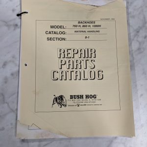 Bush Hog Illustrated Repair Part List Catalog Manual 760 860 1000 H Backhoe 1994