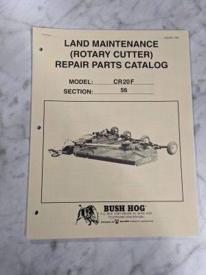 Bush Hog Illustrated Repair Parts List Catalog Manual Cr20F Rotary Cutter 1996