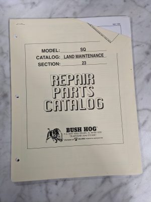 Bush Hog Illustrated Repair Parts List Catalog Manual Sq Squealers 1996