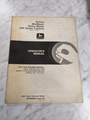 John Deere Jd Operator'S Service Manual 46” Mid Mount Mower 200 Series Om-M89624