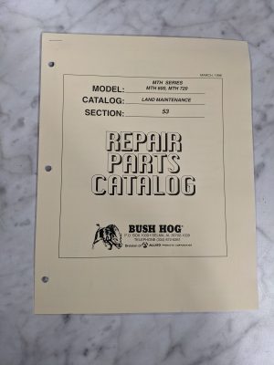 Bush Hog Illustrated Repair Parts List Catalog Manual Mth 600 720 Cutter 1996