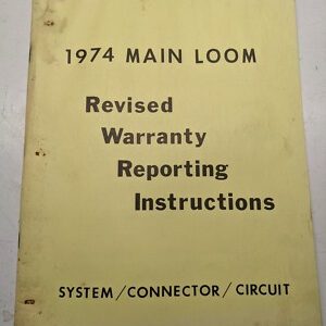 1974 Main Loom System & Connector Circuit Codes Warrenty Instruction Ford/Merc