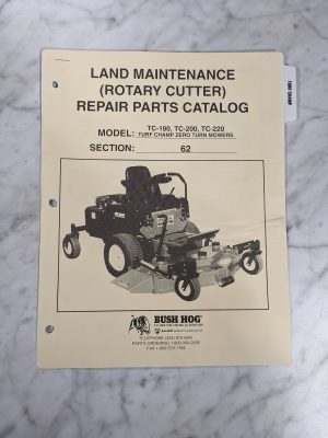 Bush Hog Repair Part List Catalog Manual Tc 180 200 220 Zt Mower Turf Champ 1997