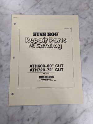 Bush Hog Illustrated Repair Parts List Book Catalog Manual Ath 600 700 Mower
