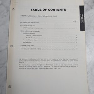 Ford Repair Service Manual Electric Liftkit Attachment Gb 63633 Lgt Tractor 1984