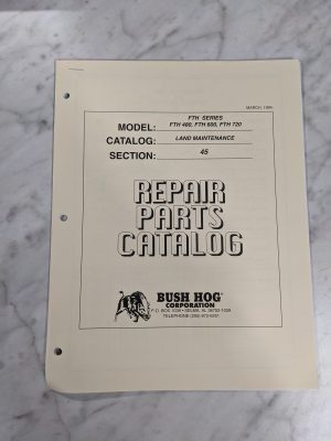 Bush Hog Illustrated Repair Parts List Catalog Manual Fth 600 720 480 Mower 1994
