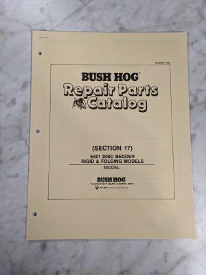 Bush Hog Illustrated Repair Parts List Book Catalog Manual 6410 Disc Bedder 1992