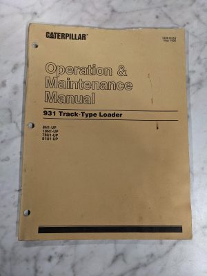 Caterpillar Cat Operator Owner Guide Maintenance Manual 931 Track Loader 1990