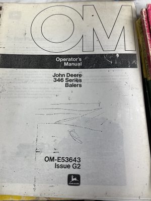 John Deere Jd Operator'S Manual 346 Series Balers Om-E53643 Photocopy