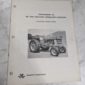 Massey Ferguson Operator'S Manual Gasoline Supplement Mf 1100 Tractors