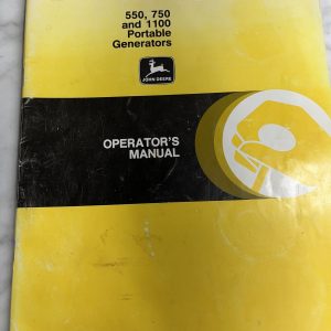 John Deere Jd Operator'S Manual 550 750 1100 Portable Generators Om-Ty20722