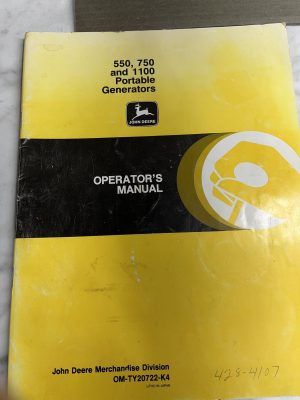 John Deere Jd Operator'S Manual 550 750 1100 Portable Generators Om-Ty20722