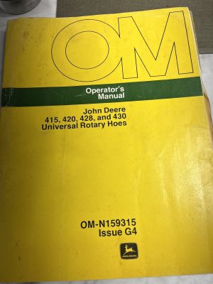 John Deere Jd Operator'S Manual 415 420 428 430 Rotary Hoes Om-N159315