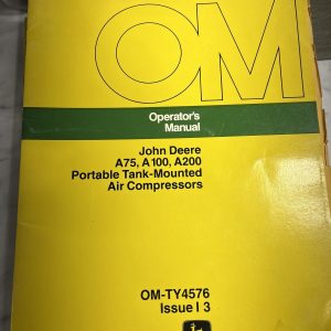 John Deere Jd Operator'S Manual A75 A100 A200 Air Compressors Jdm Om-Ty4576