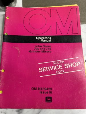 John Deere Jd Operator'S Manual 700 750 Grinder Mixers Om-N159429