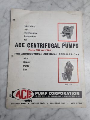 Ace Centrifugal Pumps Operator Maintenance Service Manual Parts List Fmc Ptoc