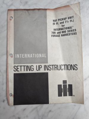 International Harvester Ih Setup Instruction Manual Hay Pickup Unit 700 800