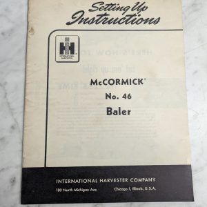 International Harvester Ih Setup Instruction Manual Mccormick 46 Baler