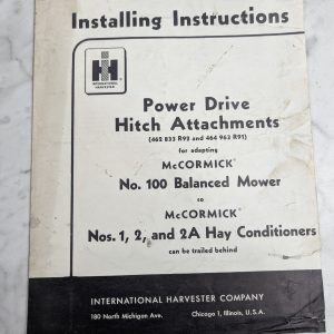International Harvester Installing Instructions Mccormick Hitch Attachments