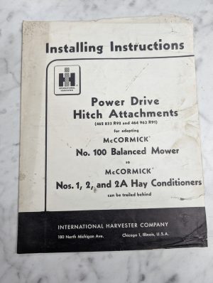 International Harvester Installing Instructions Mccormick Hitch Attachments