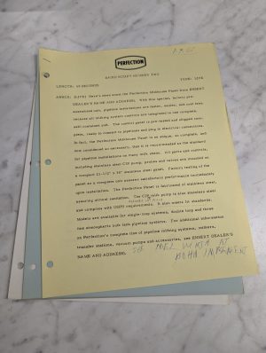 Perfection Typed Radio Scripts #2 #5 #4 Live 60 Second Length Sales Advertising