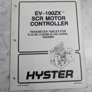 Hyster Parameter Tables Ev-100Zx Scr Motor Controller E45-65Xm J45-65Xm N30Xmh