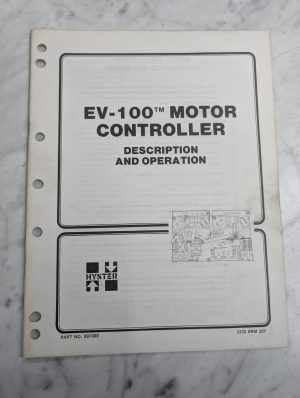 Hyster Forklift Operator'S Manual Ev-100 Motor Controller 897069 Lift Truck