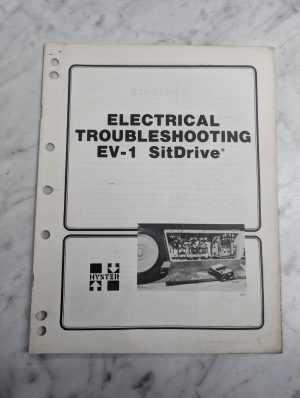 Hyster Forklift Electrical Troubleshooting Ev-1 Sitdrive Repair Service Manual